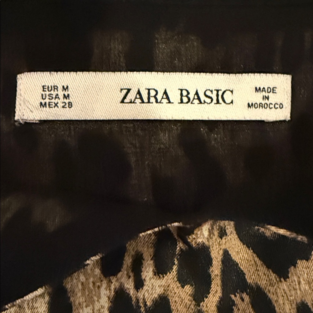 ZARA Basic Satin Leopard Print Layered Camisole Medium - Picture 7 of 12